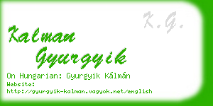 kalman gyurgyik business card