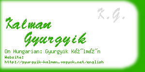 kalman gyurgyik business card